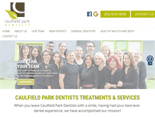 Tablet Screenshot of caulfielddentists.com.au